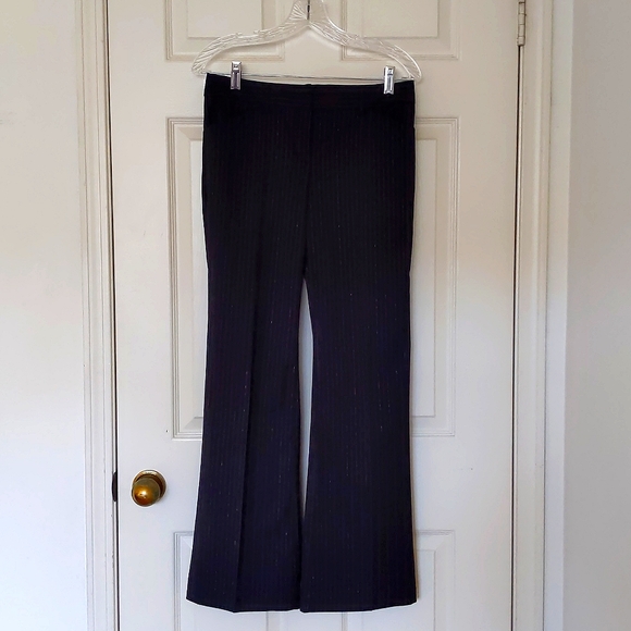 NWOT. Express Design Studio Editor Dress Pant w/brown stripe and sparkling gold. - Picture 7 of 8